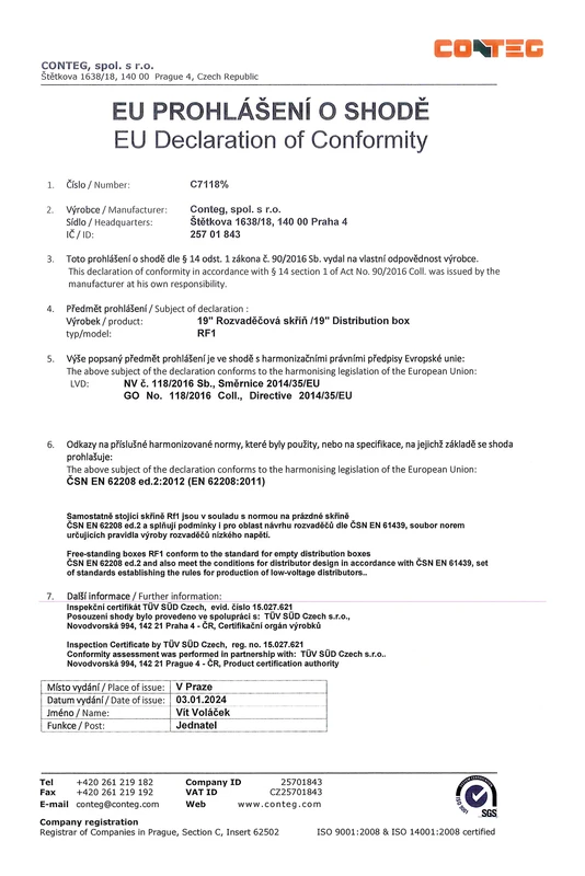 EU declaration of conformity for RF1